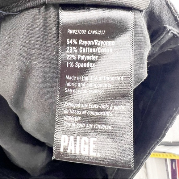 ✅ PAIGE BLACK FEDERAL JEANS SIZE 32 SLIM STRAIGHT LEG - Picture 5 of 7